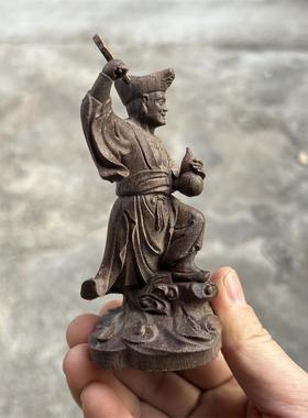 天然沉香木雕汽车摆件车内饰品创意济公中控台车载装饰品家居禅意