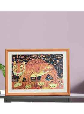 1000片拼图框实木艺术插画装饰画框300片500片进阶益智外框定制