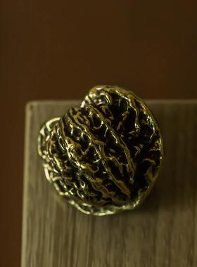 复古纯铜实心大号核桃手把件把玩文玩摆件纯铜核桃手把件工艺品