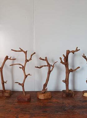 一物一拍孤品树枝摆件 小树杈带底座 干 干树枝毛笔架 摄影道具