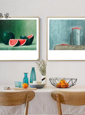 小食光 北欧现代名画饭厅装饰画客厅壁画小众卧室床头画玄关挂画