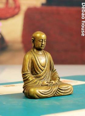 高档黄铜藏佛菩萨雕像袖珍便携佛像千里藏佛菩里萨雕像青千佛铜像