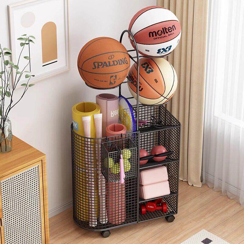 Basketball storage rack removable multi-functional sports and fitness equipment storage rack dumbbell racket yoga mat storage