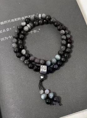 中式六字箴言手串女轻奢小众设计国风双层情侣送男友手链