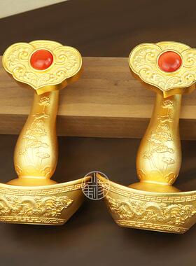 龙凤呈祥如意金属合金吉祥如意摆件家居客厅书房装饰摆设工艺品