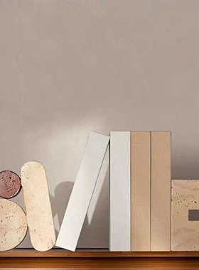 摆件装饰品几何风仿样板间洞石柜书房侘玄关软酒店书档桌面寂装饰