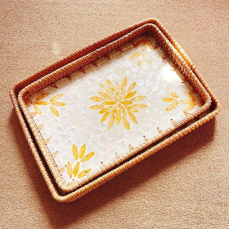 藤编贝壳托盘藤编收纳篮水果馒头筐长方形面包篮点心筐藤编筐,淘宝优惠券,粉丝福利购,淘宝优惠卷