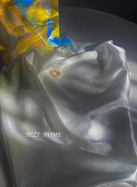 法式复古轻奢黑色缎面布 高级感家居装饰饰品香水美妆拍照背景布