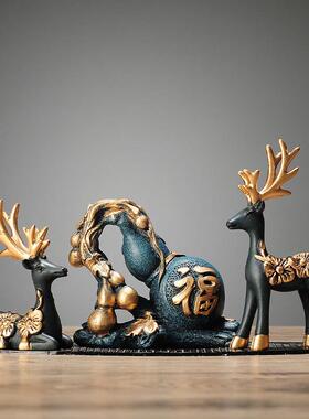 车载葫芦鹿平安中控台车载摆件办公桌摆件汽车内装饰用品大全