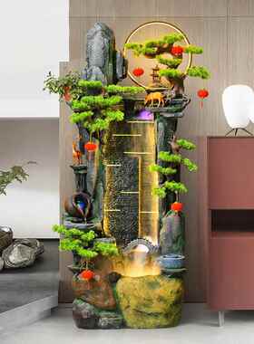 假山流水喷泉客厅玄关办公室循环水鱼缸造景乔迁开业招财落地摆件