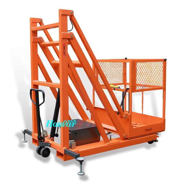 The factory has a fully automatic folding arm extension and retracting platform curved arm platform for NK28A forklift carriage lifting cargo aircraft