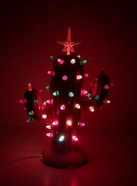立站爆款 BDK0005Cera（mic Christsma独s Cactu 树脂圣诞仙人掌