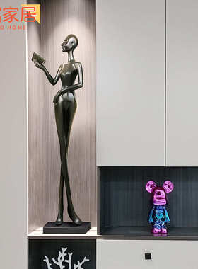 北欧艺术人物雕塑客厅装饰玄关酒柜橱窗摆件家居小型雕塑落地台灯
