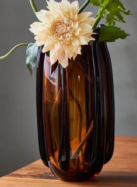 现代轻奢创意手工缠丝琉璃花瓶样板房酒店软装家居装饰玻璃瓶摆件