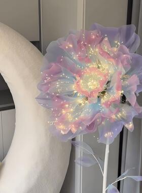 大型开合花电动满天星会动的花机械开合仿真花自动感应开合假花