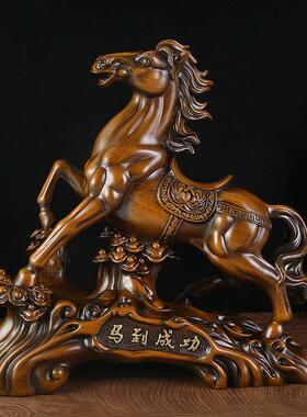 中式马到成功树脂工艺品公室老板桌面摆件开业送礼家居装饰品