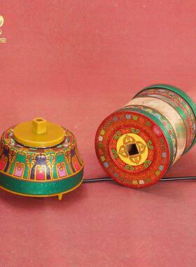 新款电动转金轮家用合金静音转金筒六字真言简转经藏族装饰摆饰