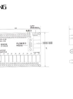JL1N-30MRT12路继国电，2工路晶体管输出带模拟器量产NIXPLC控板