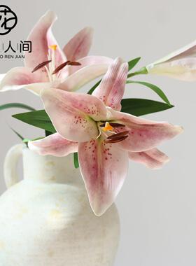 高品质大百合彷真花 eva假花束法式家居装饰摆件拍摄道具花艺配花