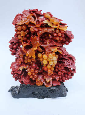 寿山石寿山芙蓉石摆件精品葡萄 寿山石雕摆件 硕果累累 一统江山