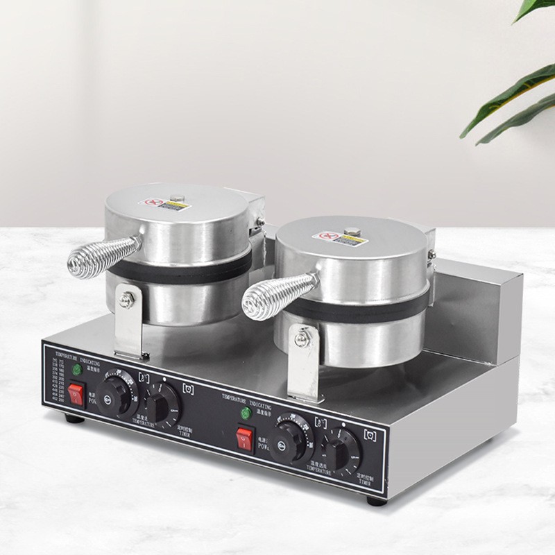 Double-head egg roll machine commercial electric baking pan ice cream crust shrimp crackers crispy machine boiler electric heating ice cream crust stall