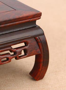 红木正方底形摆件底座红酸枝紫壶华盆景栽奇石盆底hszft627座实木