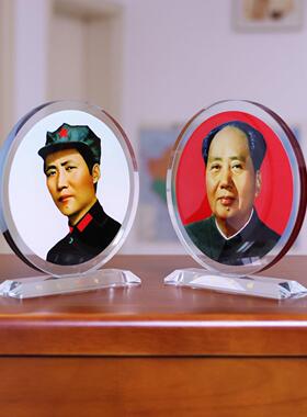 毛主席摆件伟人爷爷大号水晶客厅画 画像照片中堂画 画办公室装饰