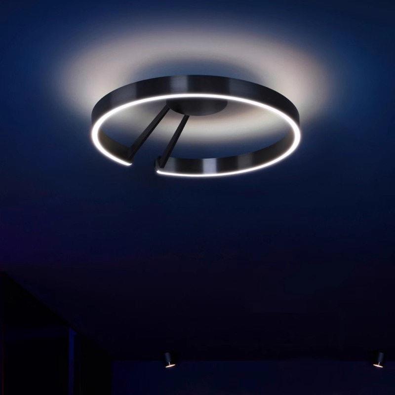 Light luxury minimalist ultra-thin creative German ring round LED ceiling lamp living room bedroom study room decoration C character