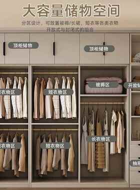 厂家直供衣柜屋家用卧室经济简门约小型大容量三开衣户柜儿童衣柜
