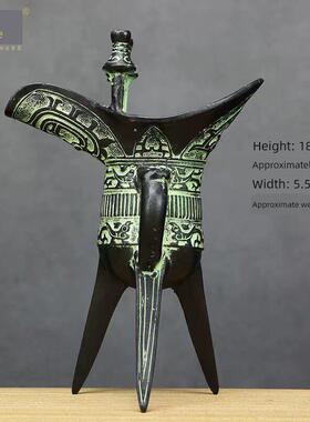 酒樽爵杯古青铜器覆古工艺品摆件古代酒杯商业礼品道具厂家直销