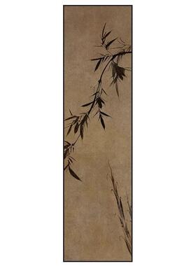 酒店茶室挂画新中式民宿过道竹子水墨书院书房新中式竖版装饰画