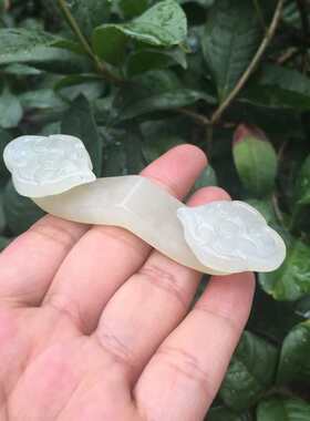 玉器东北岫玉如意笔架小摆件立体雕刻玉如意摆件挂件配饰料子干净