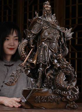 骑龙关公像供奉神像招财摆件店铺关二爷财神爷佛像武财神关羽雕像