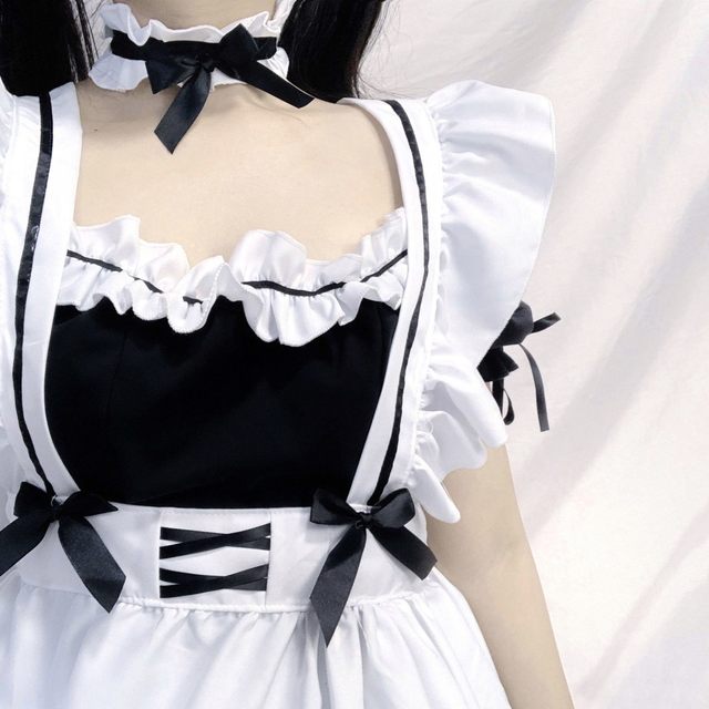 Cute soft girl Japanese Lolita maid outfit daily wear breast strap maid outfit animation costume stage performance