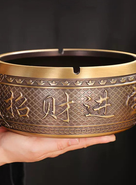 黄烟灰高缸家用客厅酒店专a-539用茶桌铜茶公几办桌面个性端轻奢