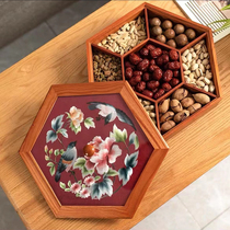 Su Embroidery Swing Piece New Chinese Solid Wood Embroidery Fruit Pan < Rich And Expensive Flowers Bird Chart > Upscale New Year Full Box Collection Gift