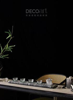 邸高新中式样板间陶瓷假山摆件茶空间茶桌陈列装饰品软装搭配设计