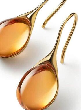 rendy Crystal Earrings Gold Color Inlay Natural Stone Hook D