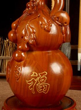 桃木葫芦摆件 福葫芦摆件闭口实心桃木摆件 新居房镇家桃木葫芦
