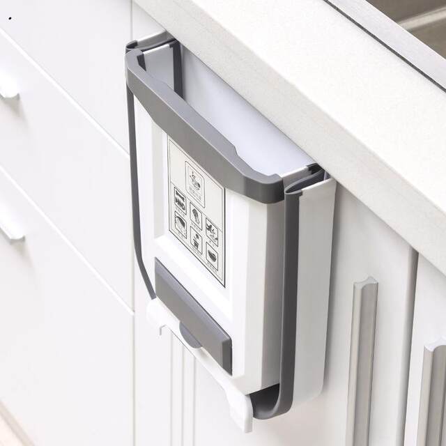 Kitchen special trash can hanging household large foldable wall-mounted cabinet door kitchen waste sorting storage basket