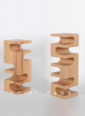 一匚 样板间轻奢机械时钟陶瓷摆件搭配 售楼部书房书架桌面饰品