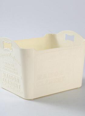 新款纯色浮雕无盖化妆品收纳盒桌面收纳盒杂物收纳储物盒收纳箱