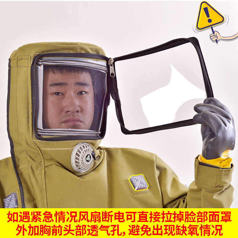 帆布马蜂服连体防蜂服爬树耐磨抓胡蜂衣加厚封闭四风扇防护服全套,淘宝优惠券,粉丝福利购,淘宝优惠卷