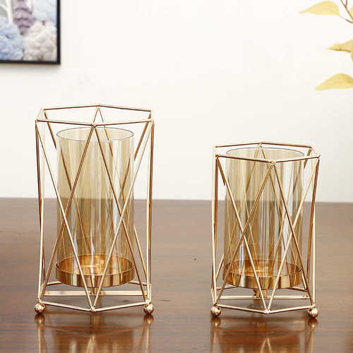 花瓶摆件花创意桌面茶几艺装饰铁摆餐厅家居装饰家用玻璃客厅 - 图3