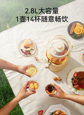 康宁全玻璃2.8L花茶桶多功能恒温大容量家用智能养生壶2025新款