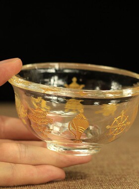 藏传八杯供 杯 八吉祥NOX八供碗水晶供水 斋天碗 水圣水杯 供碗