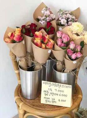 花桶抱抱桶专用塑料花束装饰直筒居家神器培养花小号落地家用花器
