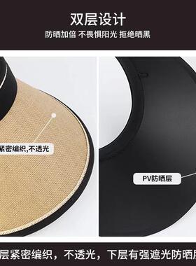 遮阳帽紫外线太阳帽子女草编帽子