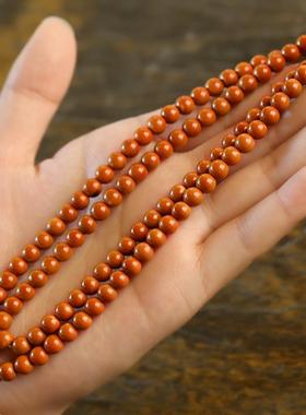 精品橄榄核核尖圆珠手串带三花长串光珠文玩项链绳手链佛珠念珠