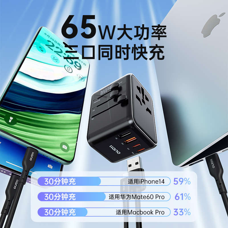 绿巨能转换插头全球通用国际旅行充电器便携出国英标欧标 - 图1